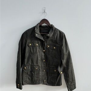 J. Crew Olive Military Jacket with Brass Buttons